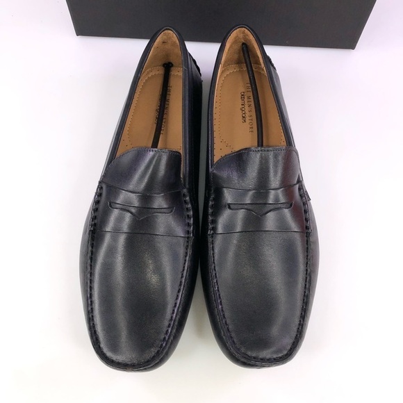 The Men\'s Store Leather Penny Drivers Black Shoes